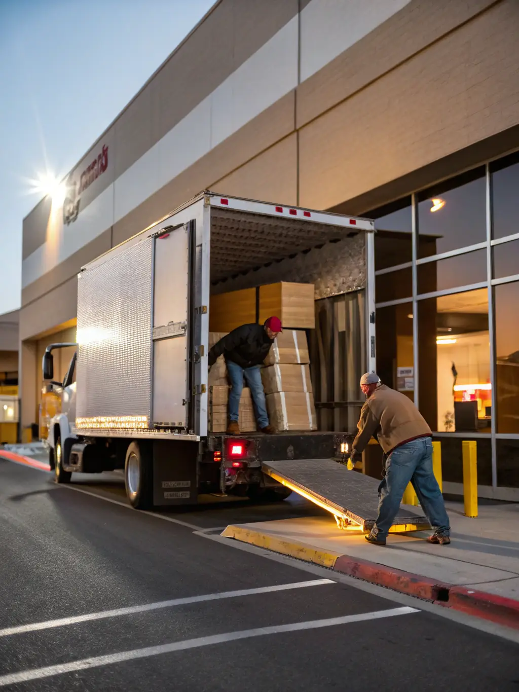 A Local Home Services truck hauling away junk and debris from a residential property.